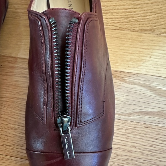 Gianni Bini Burgundy Leather Loafers with Zipper Size 9.5M Womens - Picture 5 of 15